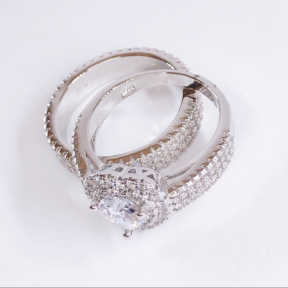 S925 luxury heart shape ring set - Picture 6 of 9
